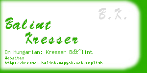 balint kresser business card